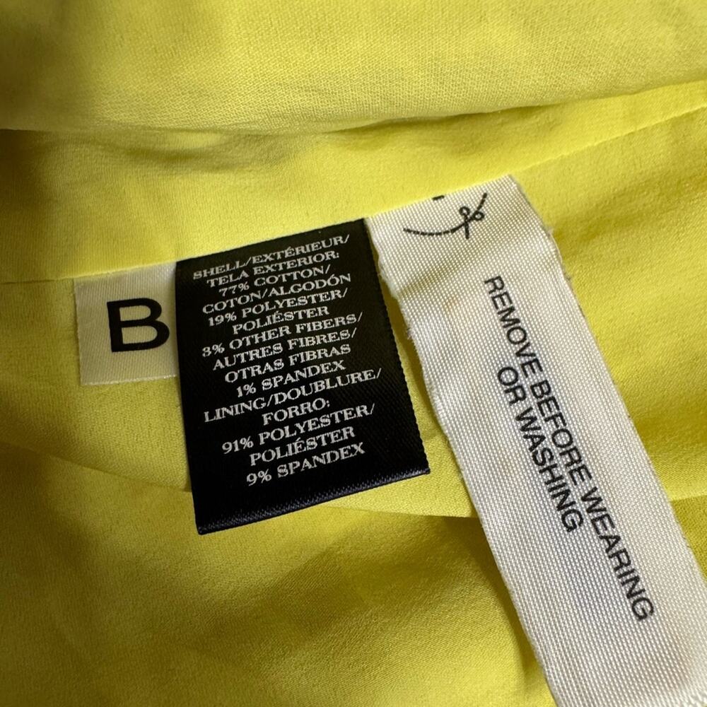 Ann Taylor Womens Sz 12P 3/4 Sleeve Yellow Waffle Knit Cotton Blazer Yellow - Picture 5 of 8